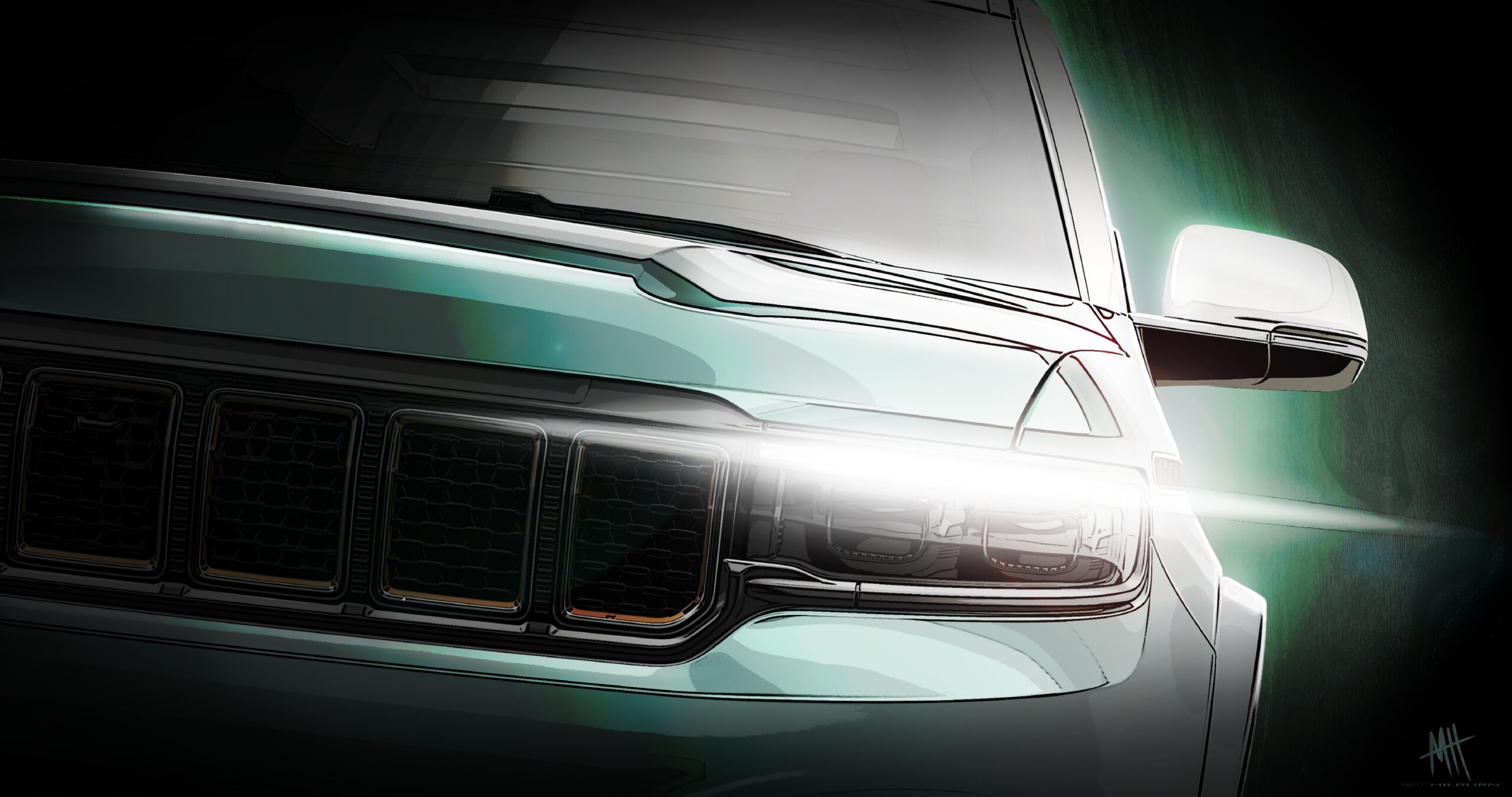 A teaser image of the Jeep Grand Cherokee ahead of the 58th Jeep Easter Safari in Moab, Utah.