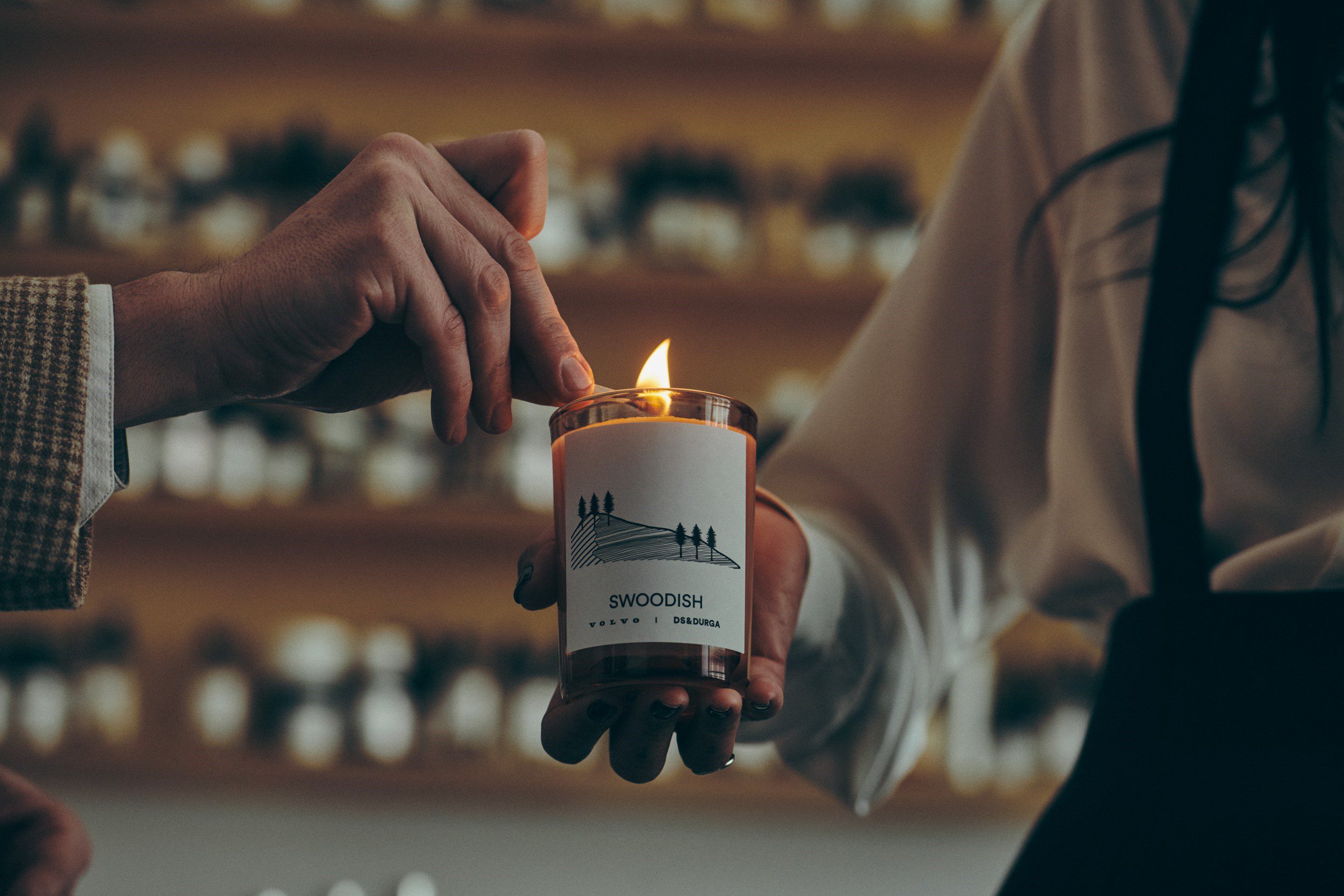 The 'Swoodish' scented candle by Volvo Cars and D.S & Durga.