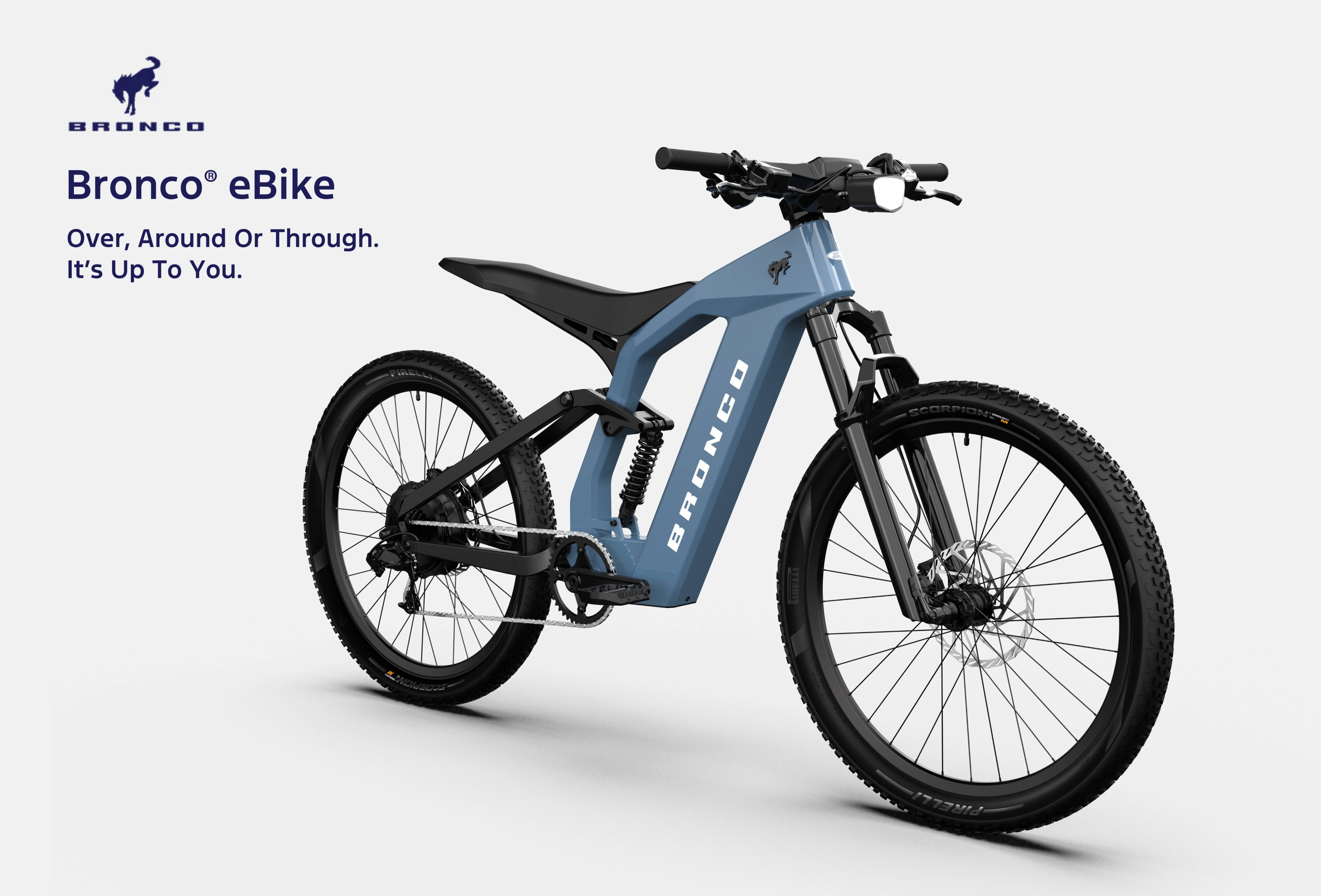 A promotional photo of the Ford N+ Bronco eBike.