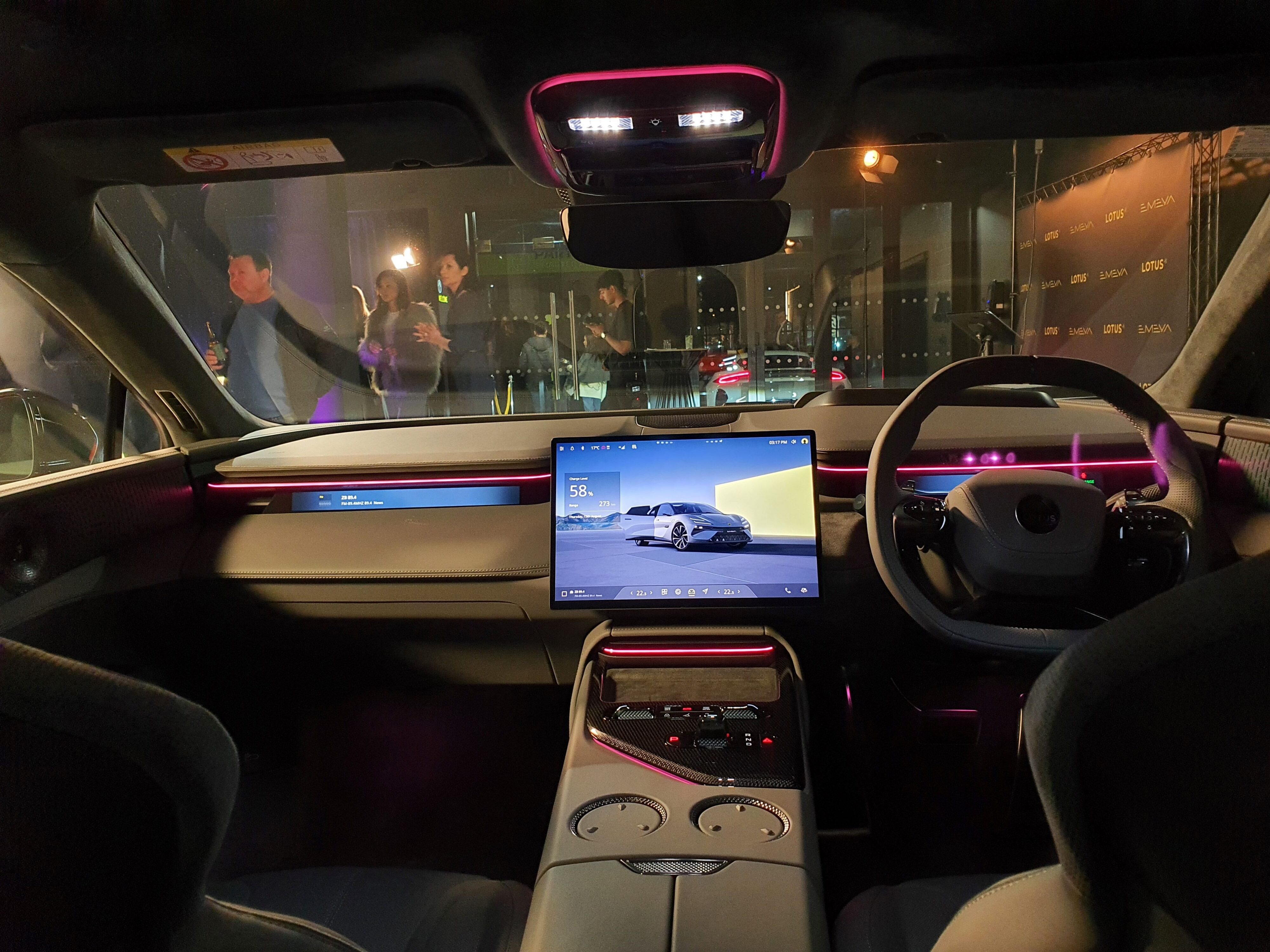 Interior of a 2024 Lotus Emeya S at Lotus Auckland.