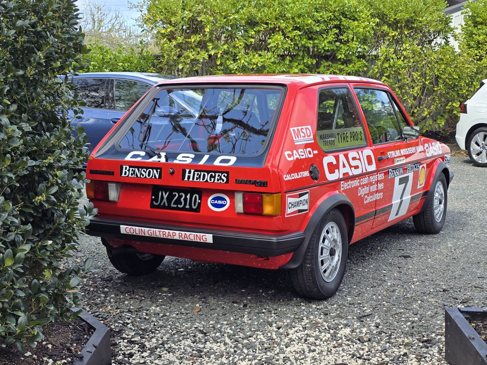 Giltrap's red Mk1 Golf NZ