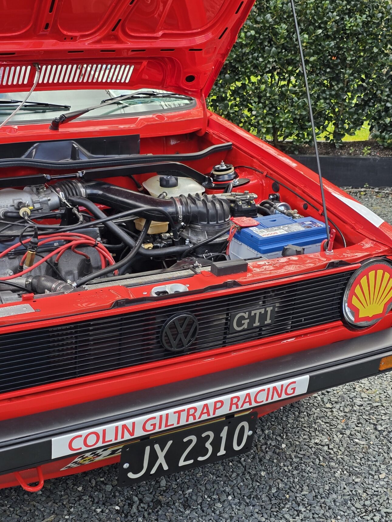 Giltrap's red Mk1 Golf NZ