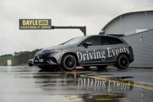 A Mercedes-Benz EQS SUV at Hampton Down, Waikato, New Zealand.