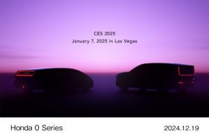 A promotional photo of the two Honda Zero (0) Series prototype vehicles to be unveiled at CES 2025.