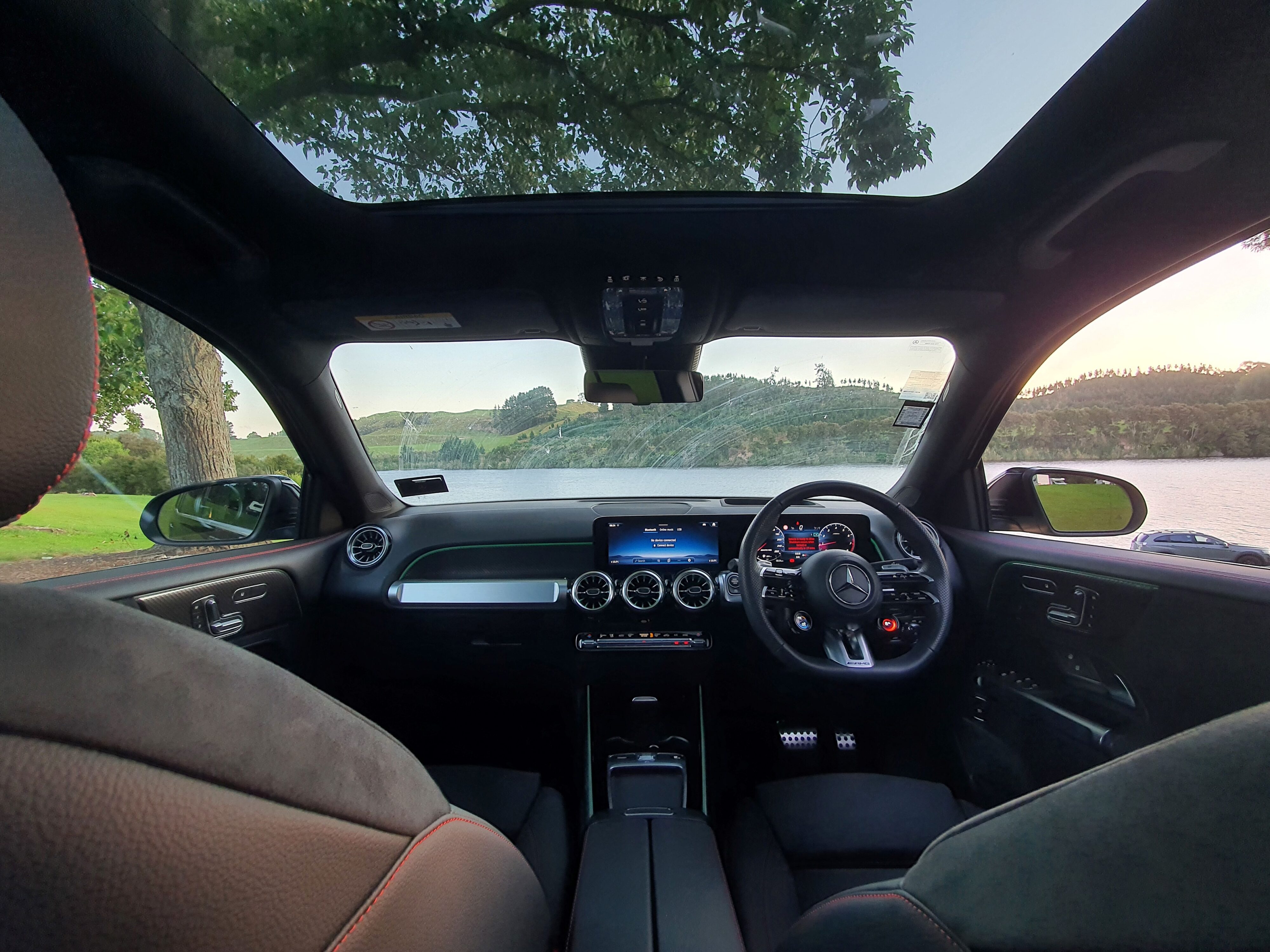 Interior view of a 2024 Mercedes-AMG GLB 35 4MATIC in Black.