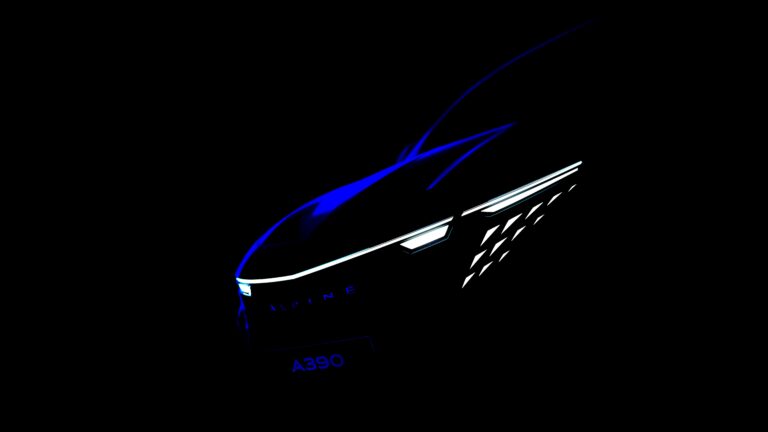 A teaser image of the soon to be released Alpine A390.