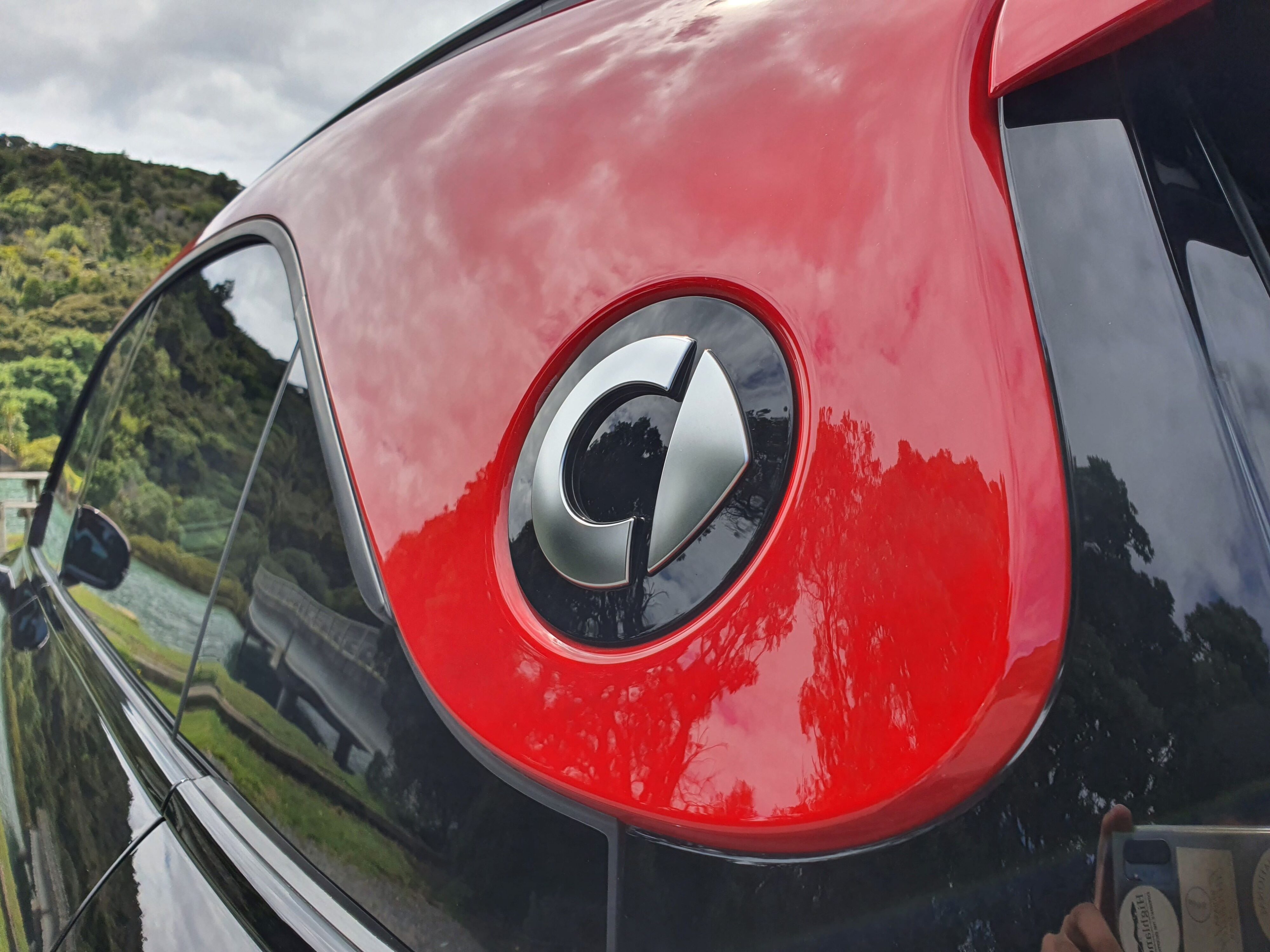 A smart logo on the rear quarter panel of a #1 Brabus.