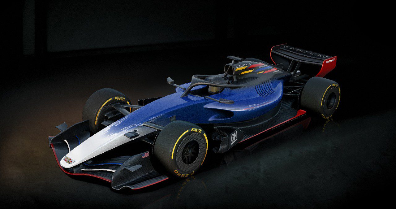 A preview of the Cadillac F1 Team racecar.