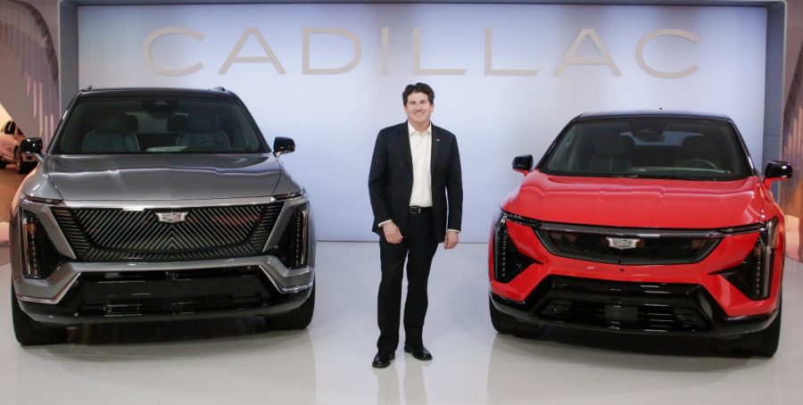 John Roth, VP of Cadillac Global pictured with the VISTIQ and LYRIQ.