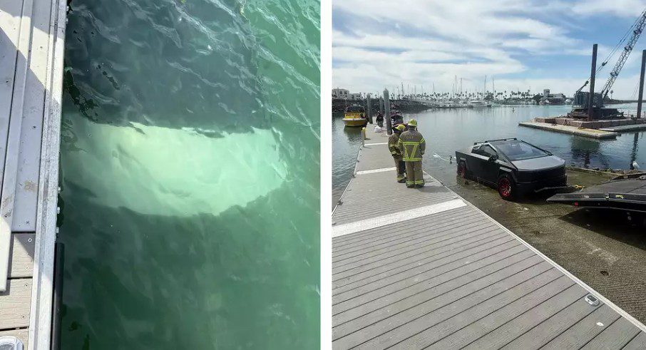 Tesla Cybertruck submerged