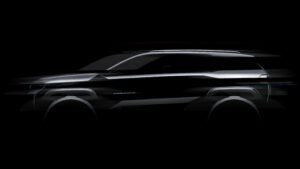 Side view of a teaser image of the new Jeep Compass.