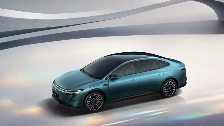 A photo of the Dongfeng Nissan N7 sedan to be unveiled at Auto Shanghai 2025.