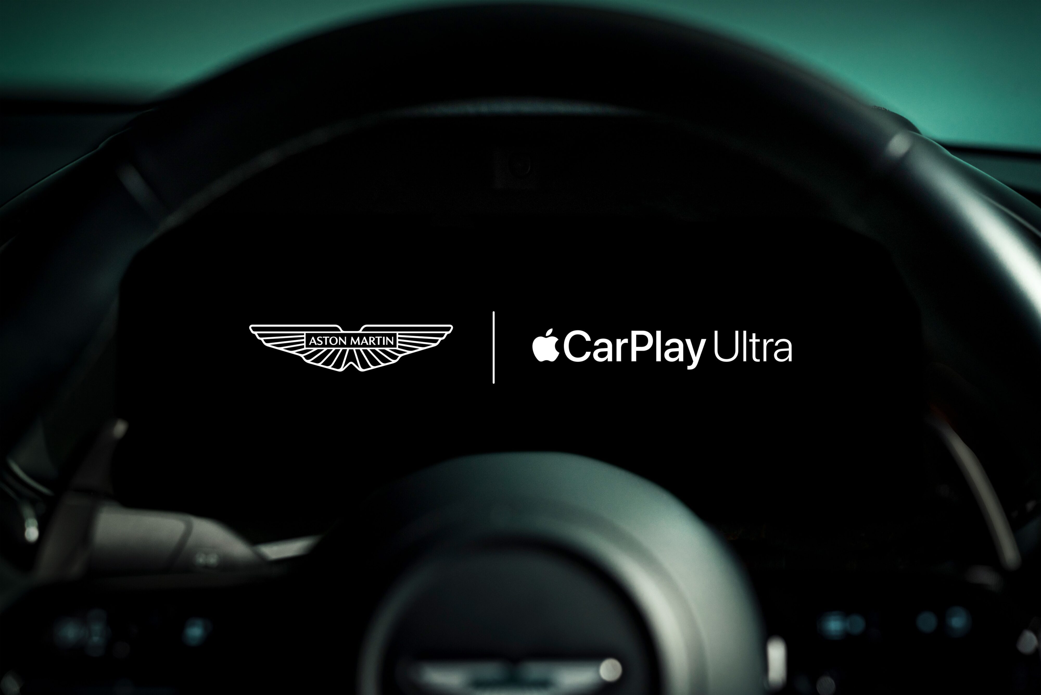 The view of the digital gauge cluster on an Aston Martin DBX SUV.
