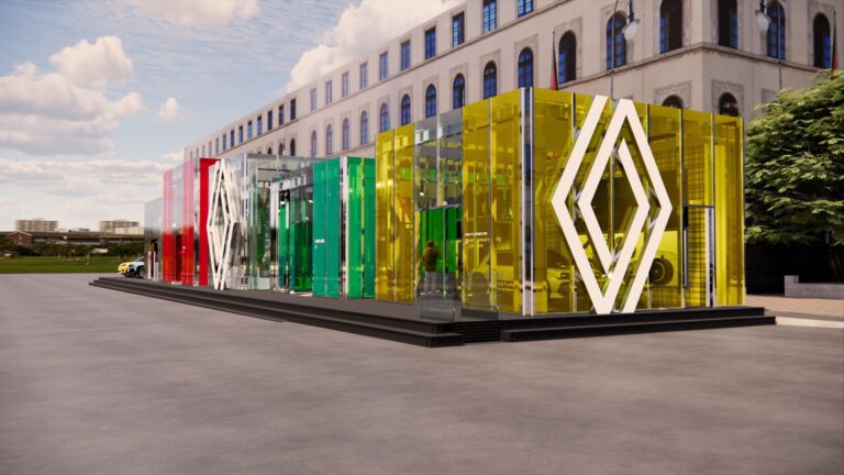A photo of Renault's pop up display in Munich ahead of the launch of the new Clio.