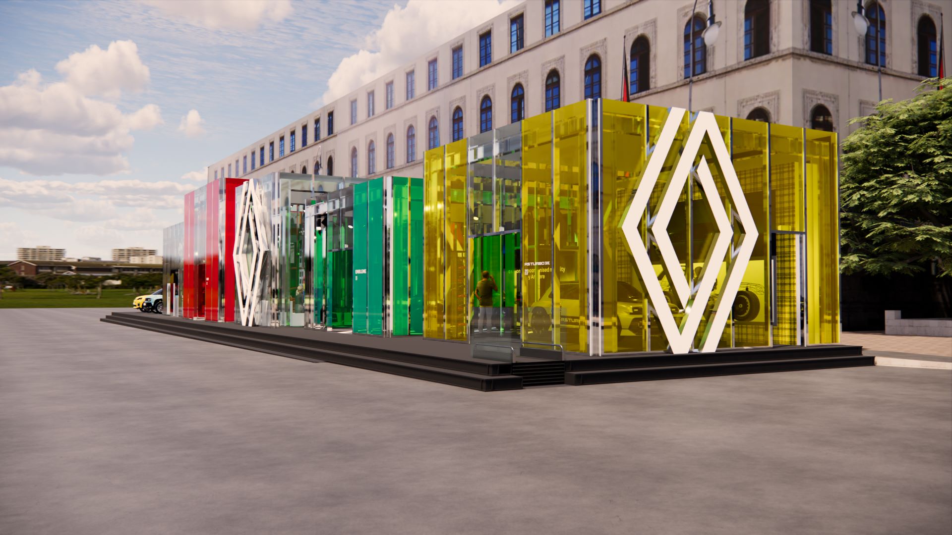 A photo of Renault's pop up display in Munich ahead of the launch of the new Clio.