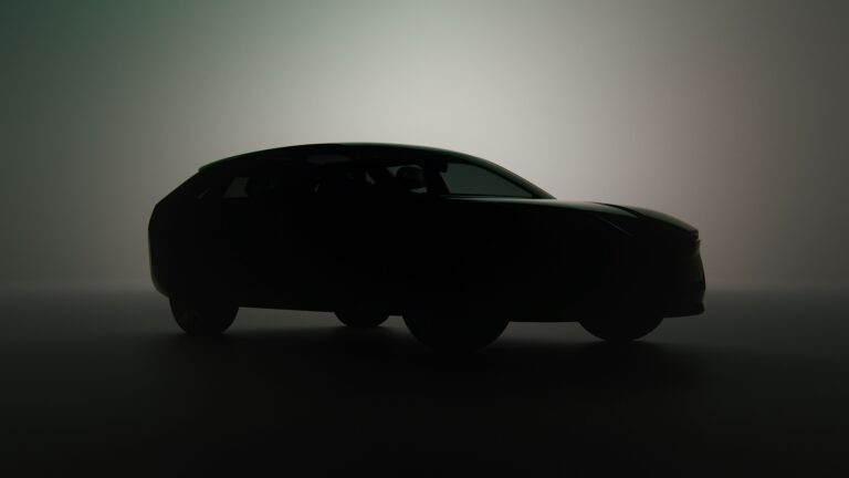 A teaser image of the Skoda Vision 0 Concept car.