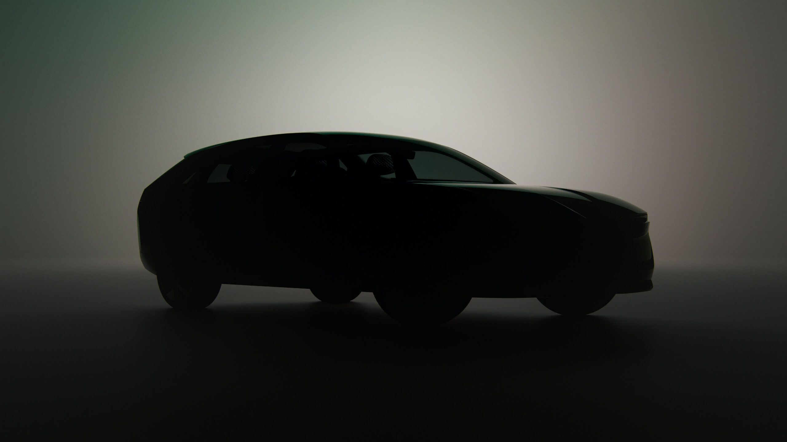 A teaser image of the Skoda Vision 0 Concept car.