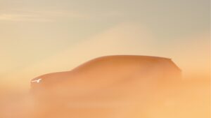 A teaser image of the soon to be released Volvo EX60.
