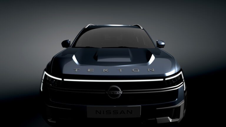 Front on teaser view of the upcoming Nissan Tekton