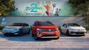 A photo of the Volkswagen models that can be seen in Disney's Zootopia 2.