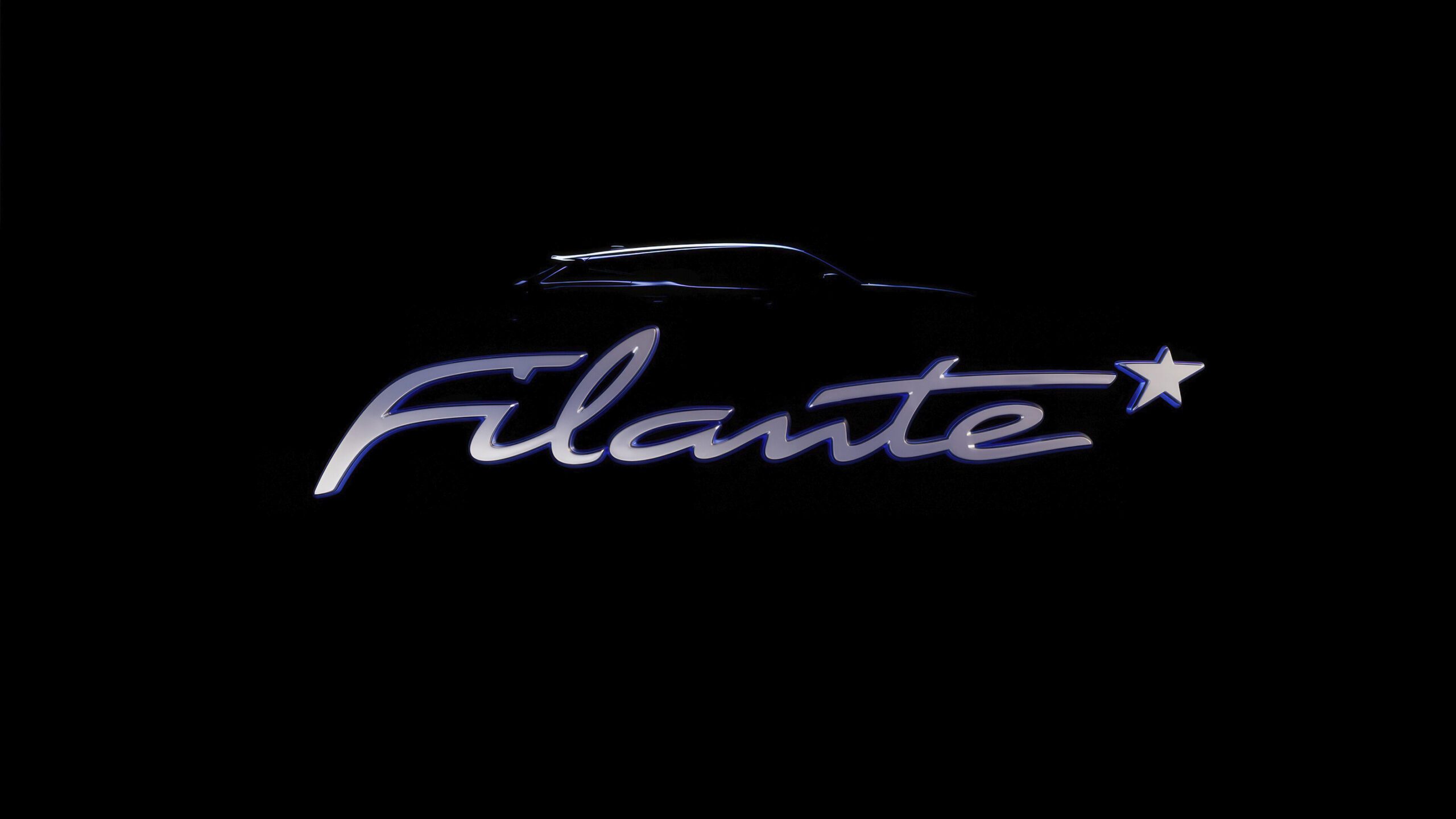 A stylised badged depicting the new Renault Filante nameplate.