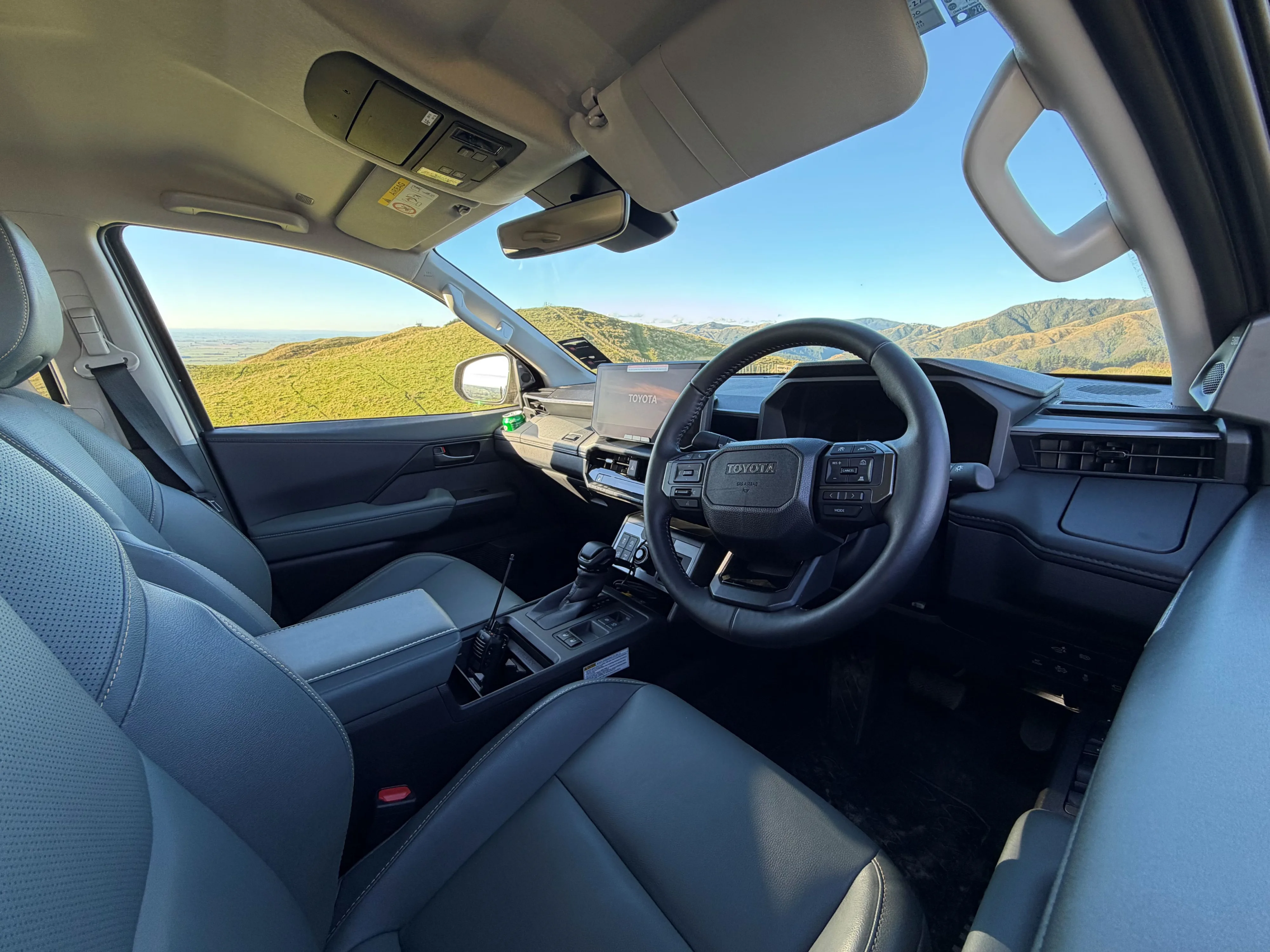 Interior view of a 2026 Toyota Hilux, taken on the New Zealand launch of the ninth-generation Hilux.
