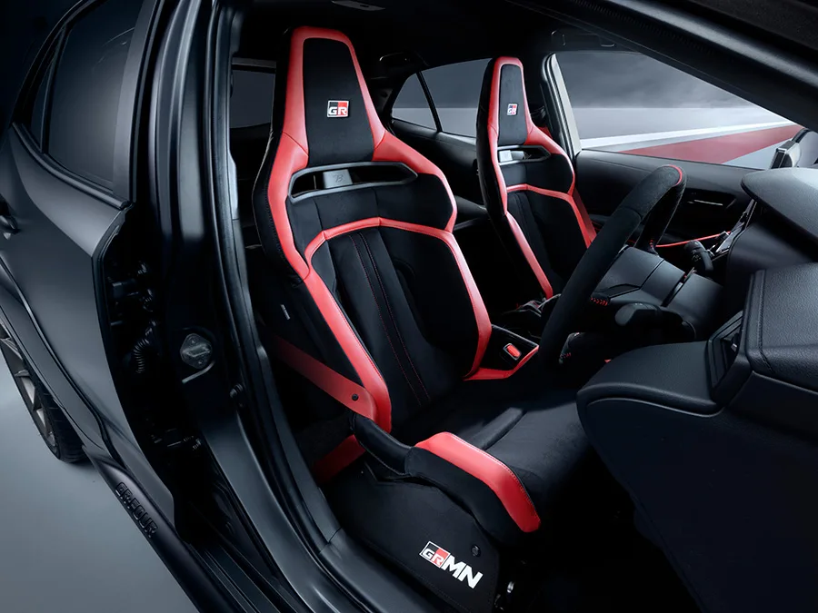 Interior view of a 2026 Toyota Corolla GRMN.