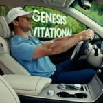 A photo of Jimmy Tatro sitting inside a Genesis GV80 in a scene from Netflix's 'The Hawk' series.