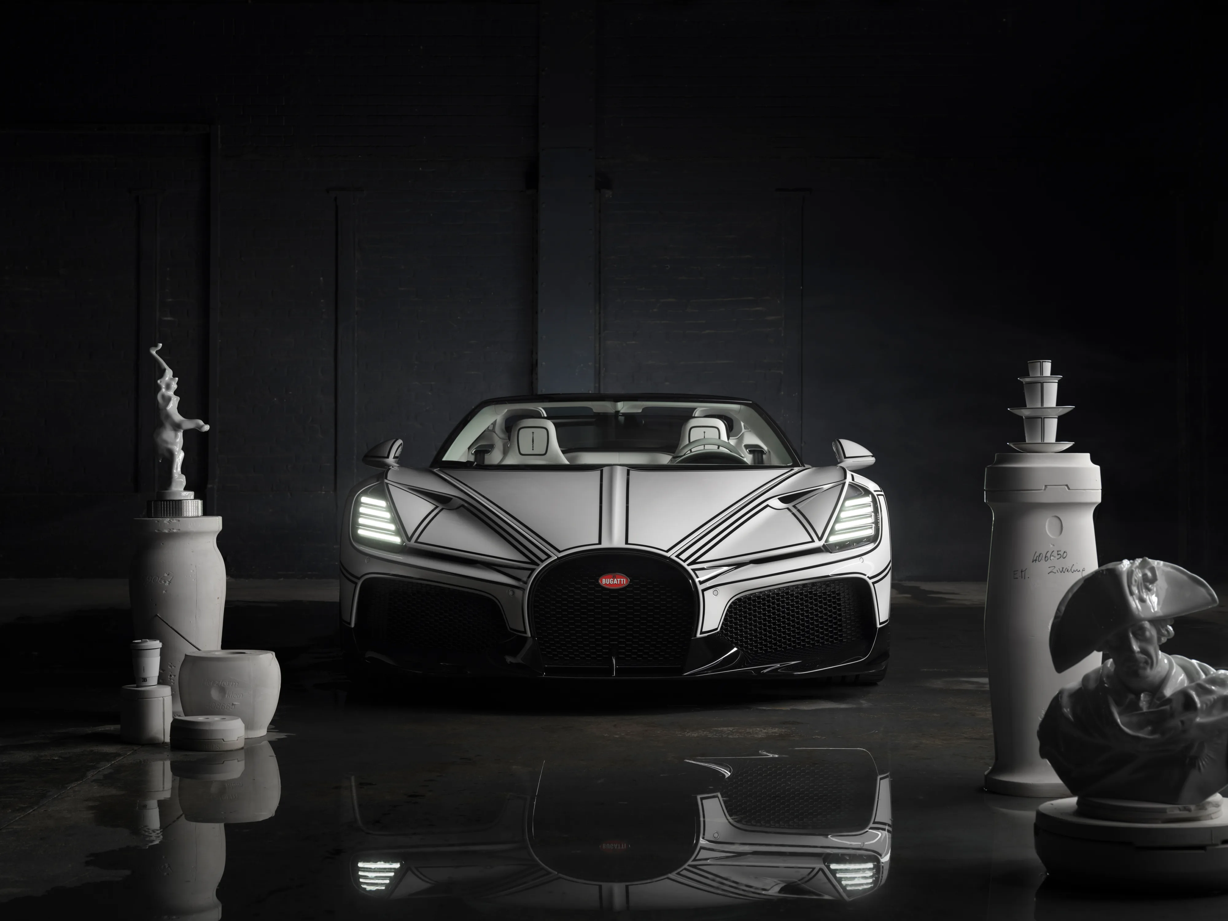 Bugatti Reveals W16 Mistral 'Blanc Éternel' in Collaboration with KPM Berlin