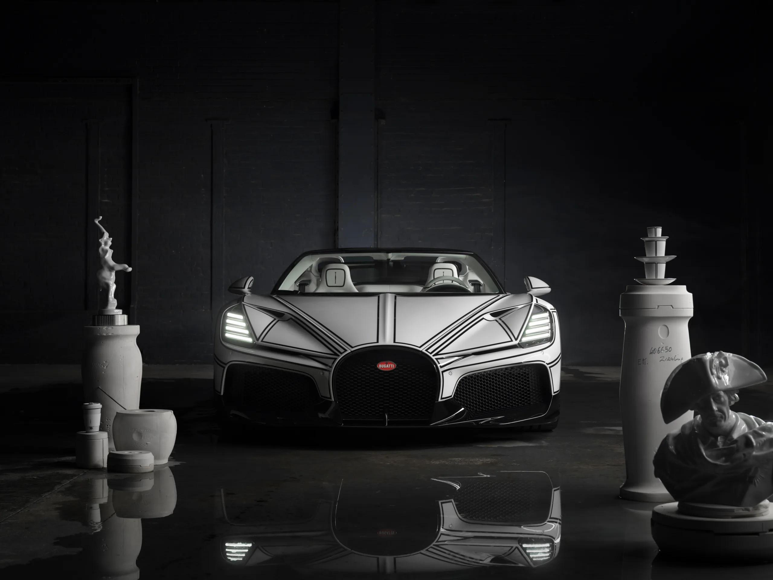 Bugatti Reveals W16 Mistral 'Blanc Éternel' in Collaboration with KPM Berlin