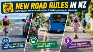 New Zealand Road Rules Change on October 1 for Drivers, Cyclists and E-Scooter Riders