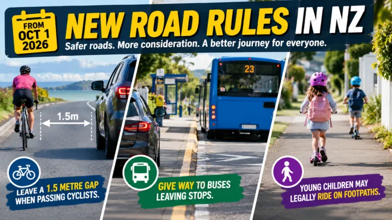 New Zealand Road Rules Change on October 1 for Drivers, Cyclists and E-Scooter Riders