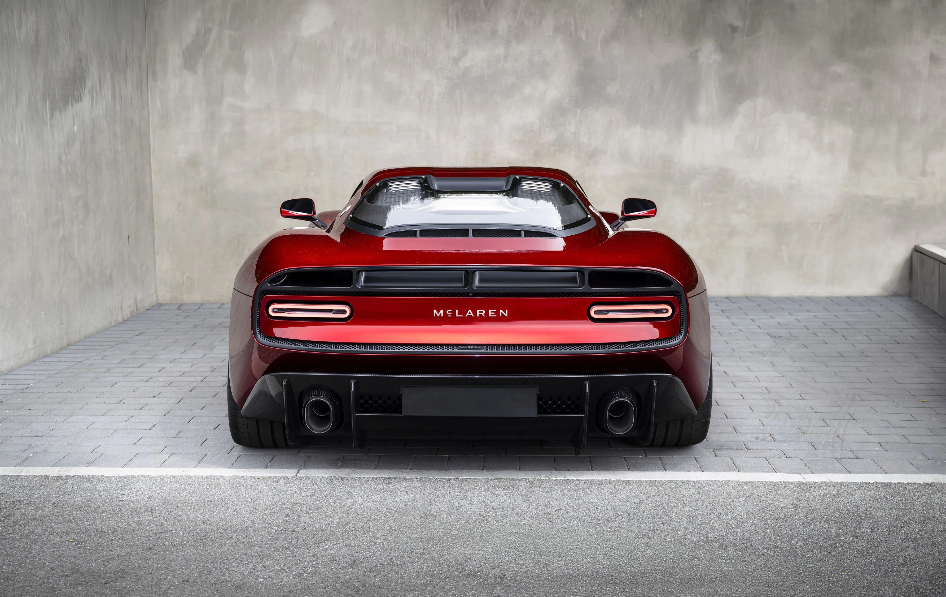 New McLaren logo on the rear of the upcoming P50 supercar.