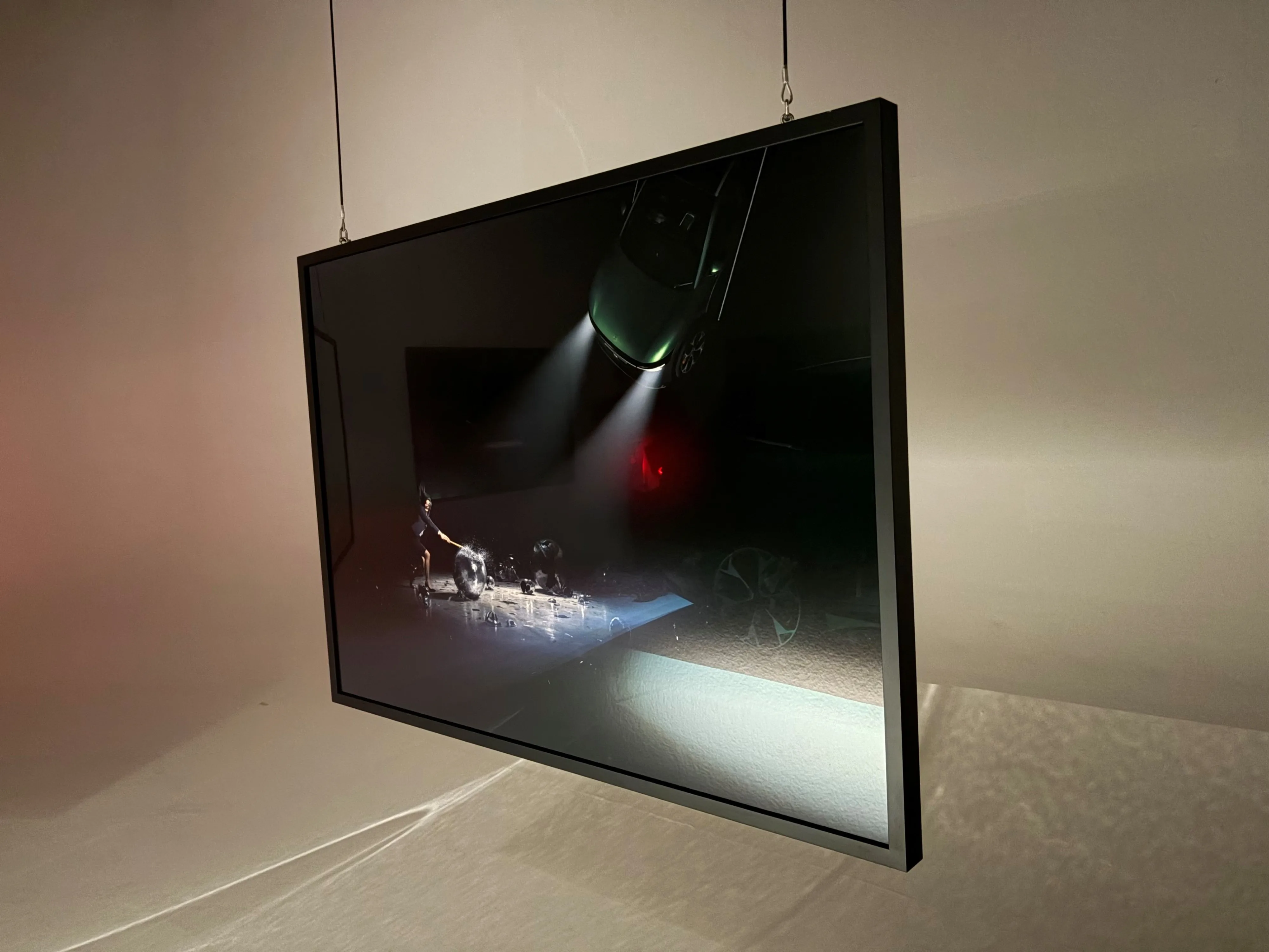 Photo of Taika Waititi's 'Disco' photograph as part of his exhibition in collaboration with Zeekr.