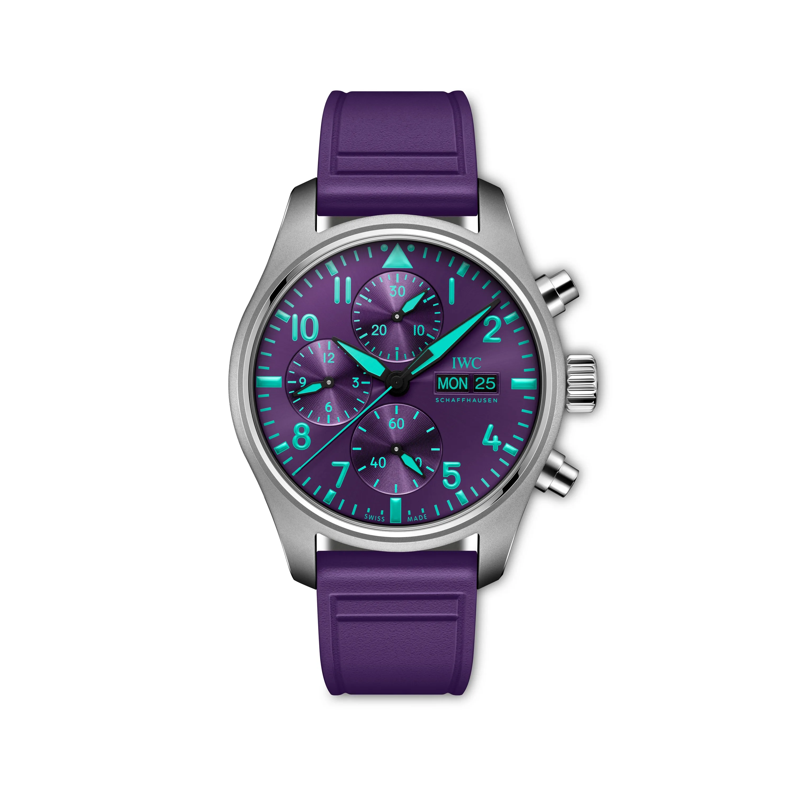 IWC Schaffhausen releases a Pilot's Chronograph with a purple dial to mark Singapore Grand Prix