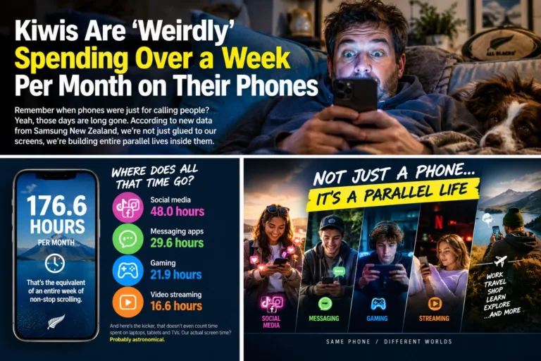 Kiwis Are 'Weirdly' Spending Over a Week Per Month on Their Phones